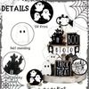 13pcs Pumpkin Cute Ghost Tray Decor Wooden Signs Ornaments Halloween Desk Decoration  Tabletop