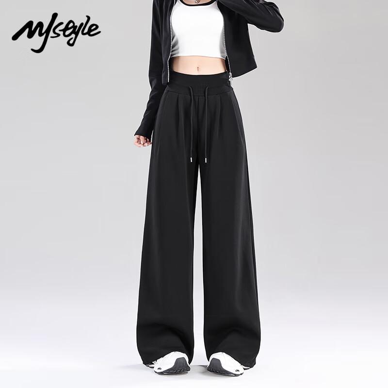 

MJ STYLE Women s High-Waist Wide-Leg Sweatpants M