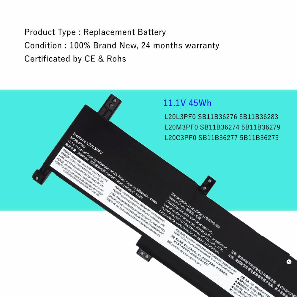 L20L2PF0 L20M2PF0 L20C2PF0 L20B2PF0 L20L3PF0 L20C3PF0 Laptop Battery For Lenovo IdeaPad 3-14ALC6 Gen 6 V14 V15 V17 G2 ITL