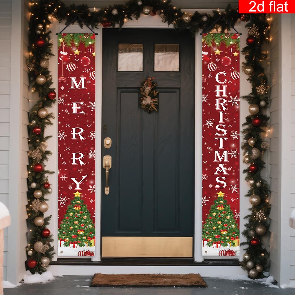 2pcs Christmas & Chinese New Year Horizontal Vertical Door Banner