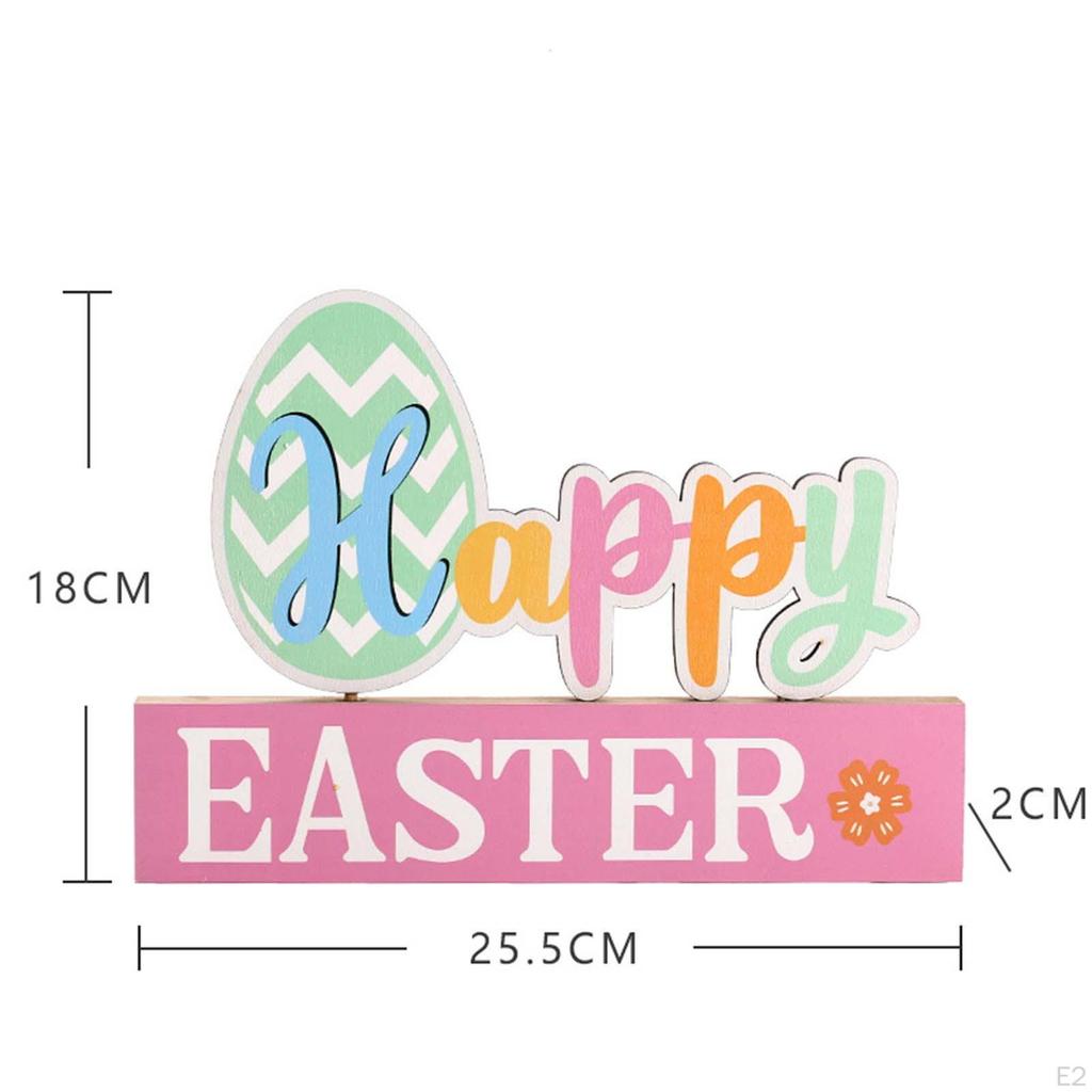 Easter Table Decorations Colorful Standing Wooden Letter Sign for Holiday