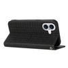 For iPhone 17 Case Woven Texture PU Leather Wallet Phone Cover with Wrist Strap