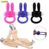 Male Silicone Rabbit Penis Ring Vibrator Cock Rings Delay Enlargement Clitoral Stimulator Vagina Adult Sex Toys For Men Couples Lovers
