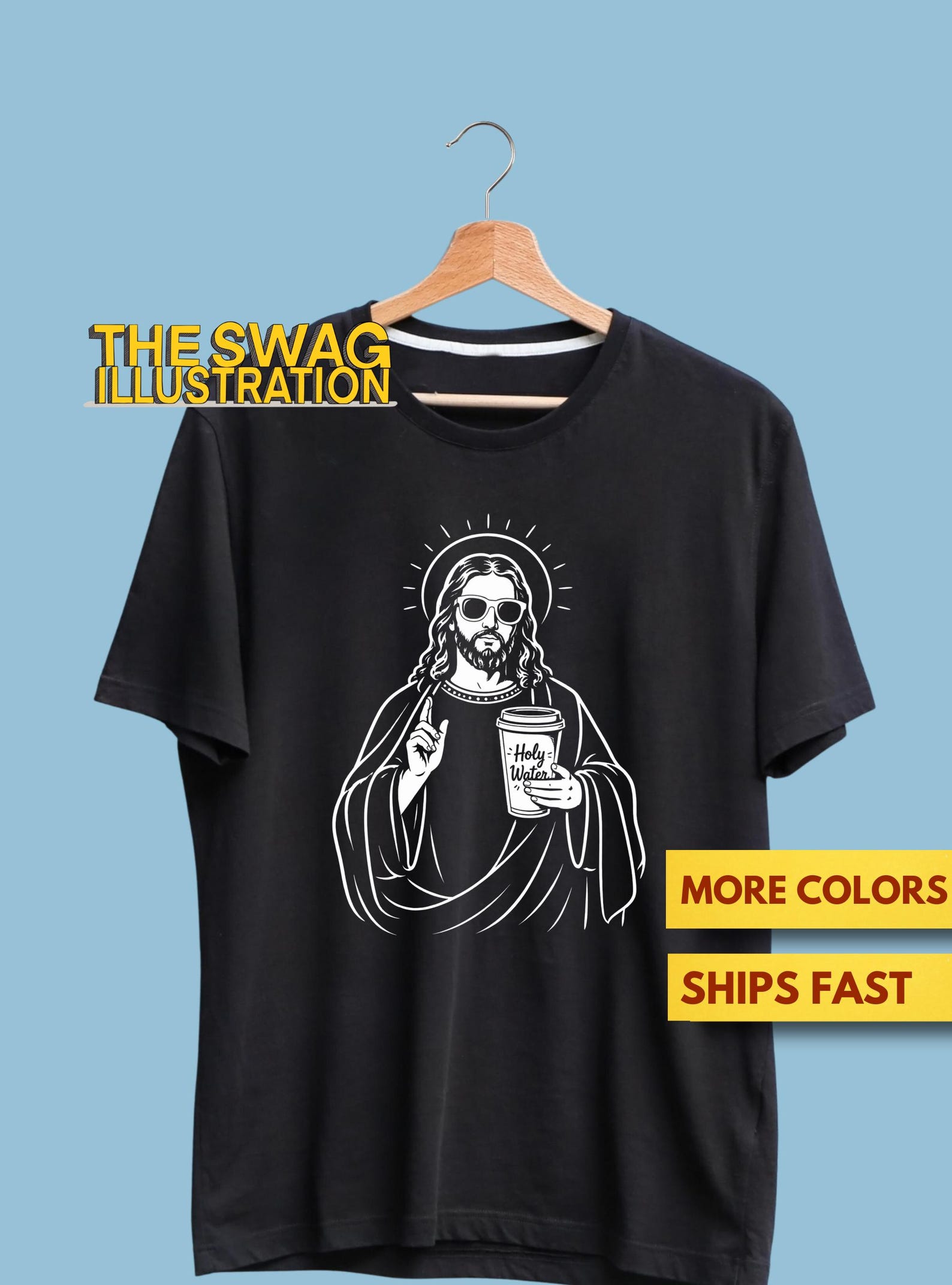 Holy Water Shirt, Holy Water And High Vibes Shirt, Cool Jesus GifT shirt, Christian Humour Shirt, Funny Jesus Coffee Club Ultra Soft Tee S