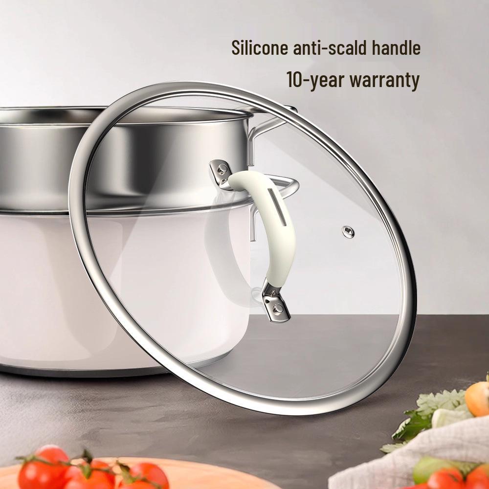 Universeller Deckel aus gehärtetem Glas mit Silikongriff, Verbrühschutz, Passend für Töpfe und Woks von 24-26 cm, Allzweck-Kochgeschirr-Zubehör