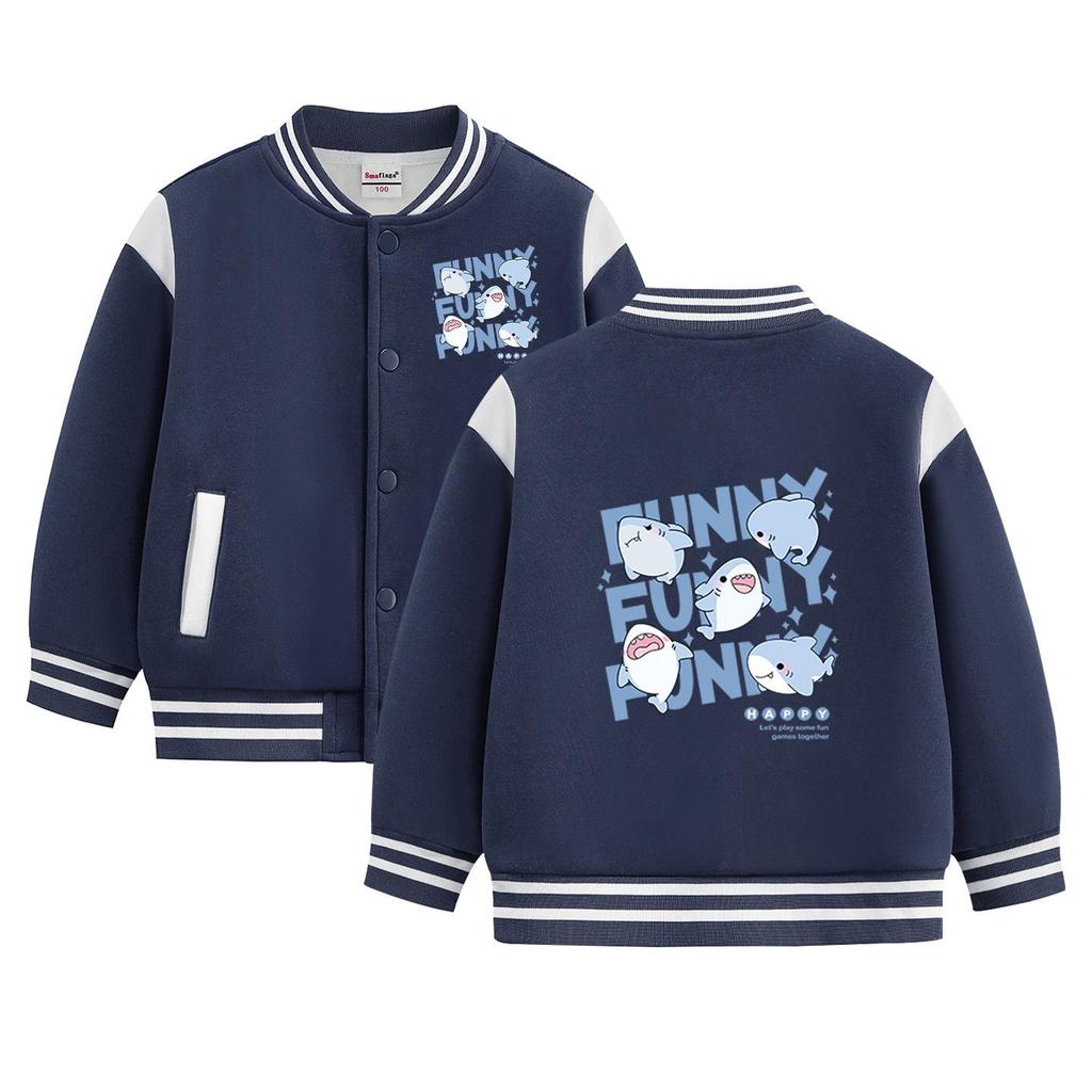 Baseballjacke mit Fleecefutter für Jungen: 2026 Neue Herbst-/Winter-Dicke Warme Lässige Oberbekleidung