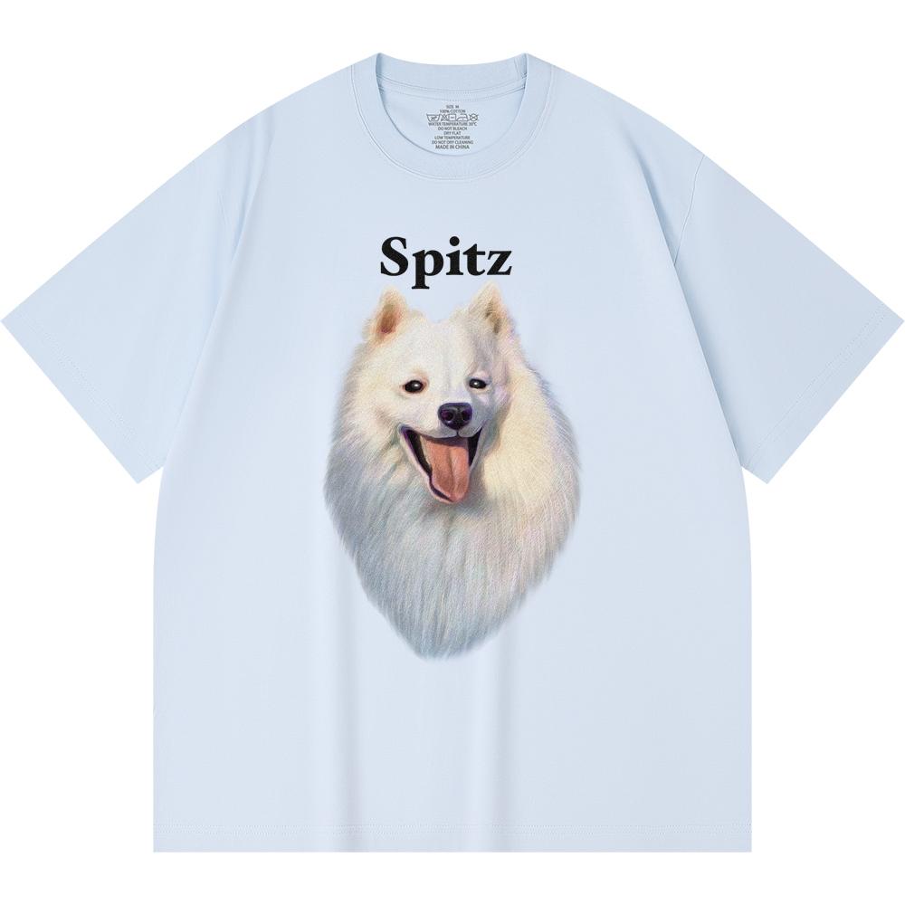 230GSM 100% Cotton T-Shirt Spitz Print Tees Funny Harajuku Style Combed Cotton Tshirt