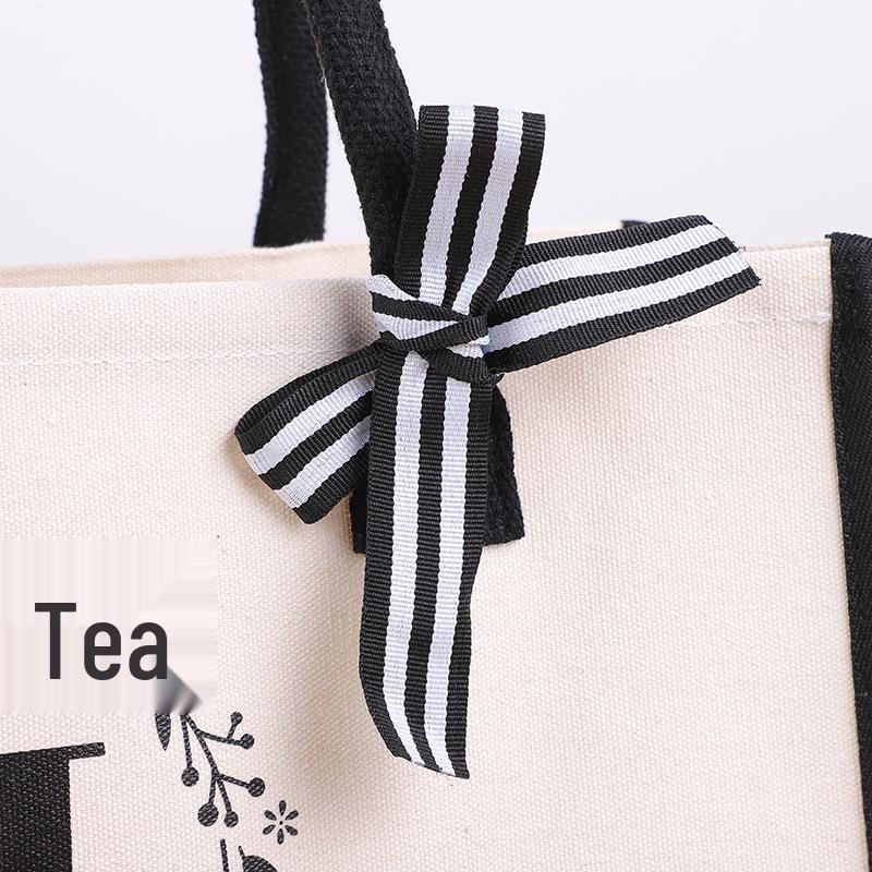 Custom Lace Initial Canvas Tote Bag