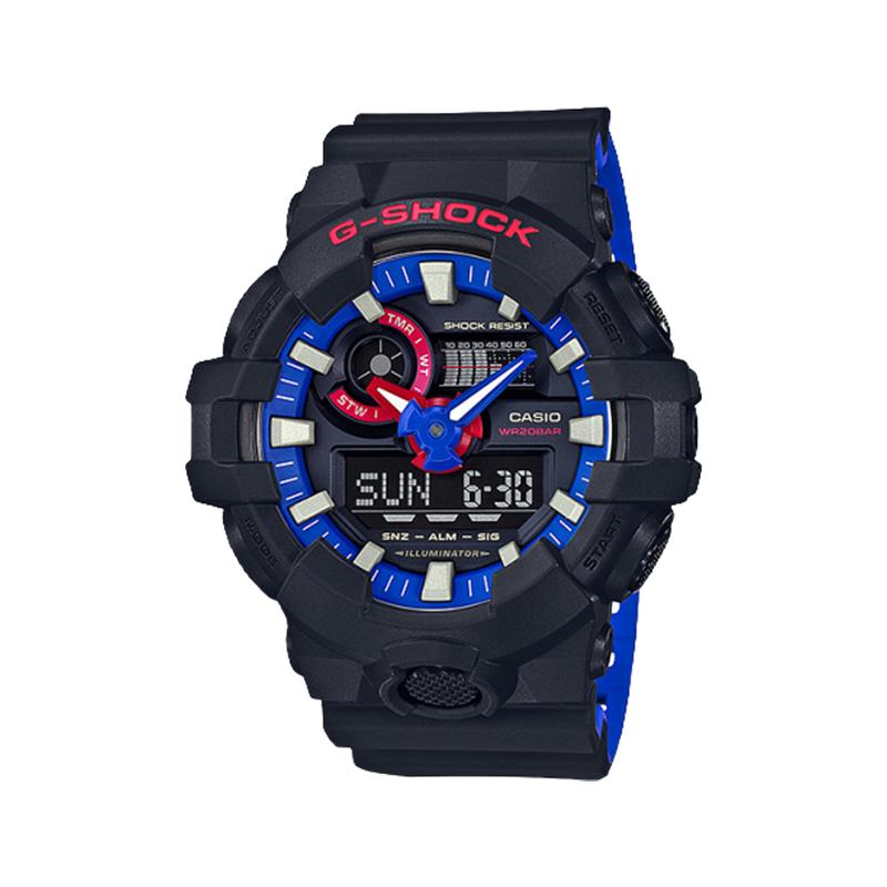 Casio Customized Watch Modified Series Three-dimensional Breathable and Comfortable Rainbow 12-color Gradient Scale Like GA-700LT-1A