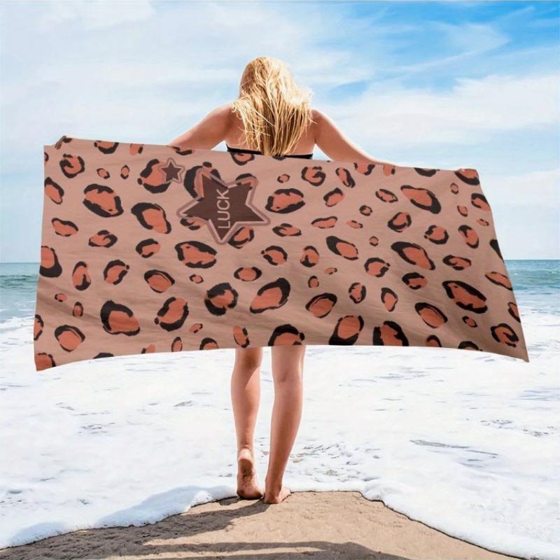 

1pc Quick-Dry Lightweight Beach Scarf - Sand-Free Bath Towel, Yoga Mat & Bohemian Shawl - Brown Spots,Microfiber for Pool,Travel W40*H60(CM)