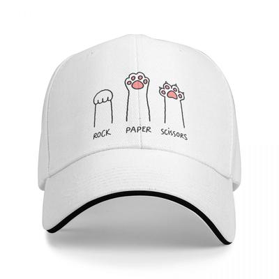 Classic Cute Cat's Paws Rock Paper Scissors Baseball Caps Unisex Style Trucker Hat Formal Activities Adjustable Fit Caps Hat