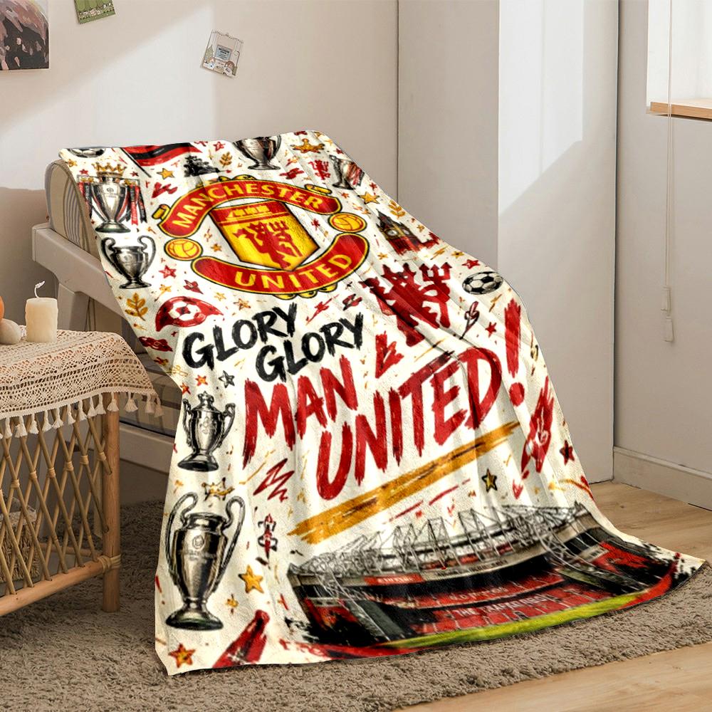 Manchester United Designed Flannel Blanket for Bedroom, Living Room, Sofa, and Nap