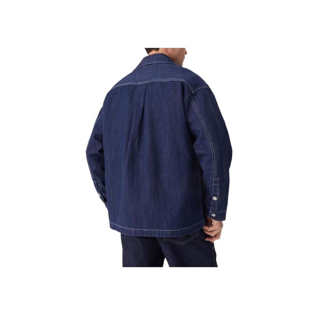 Levis Loose Casual Simple Lapel Single-Breasted Long Sleeve Denim Jacket Men Jackets Denim-Blue 003MP-0001