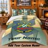 Rapid Wien FC Pattern Bedding 3Pcs Set Custom Name, Bed Sheet And Pillowcases For Home Bedroom