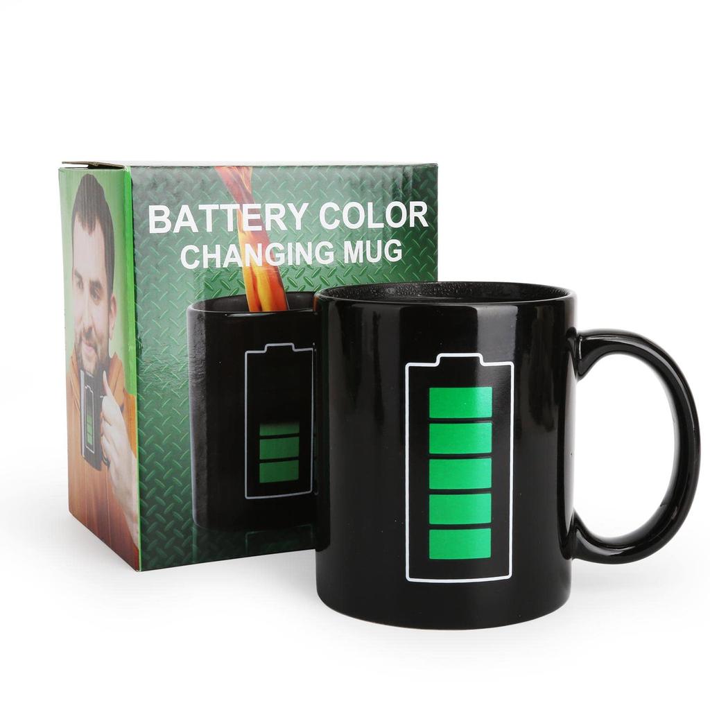 MUGKISS Sensitive Tea 11 Novelty Ceramic Heated Coffee Cooling New Christmas Gift Color-Changing Cup, Oz., Battery-Charged Cup, Cup, Year's