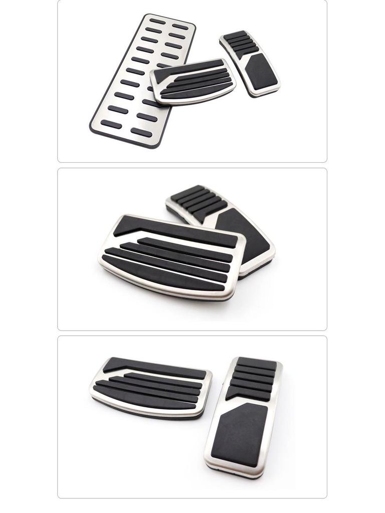 Non-Slip Stripe Style Pedal Set for Mitsubishi: Accelerator, Brake, and Rest