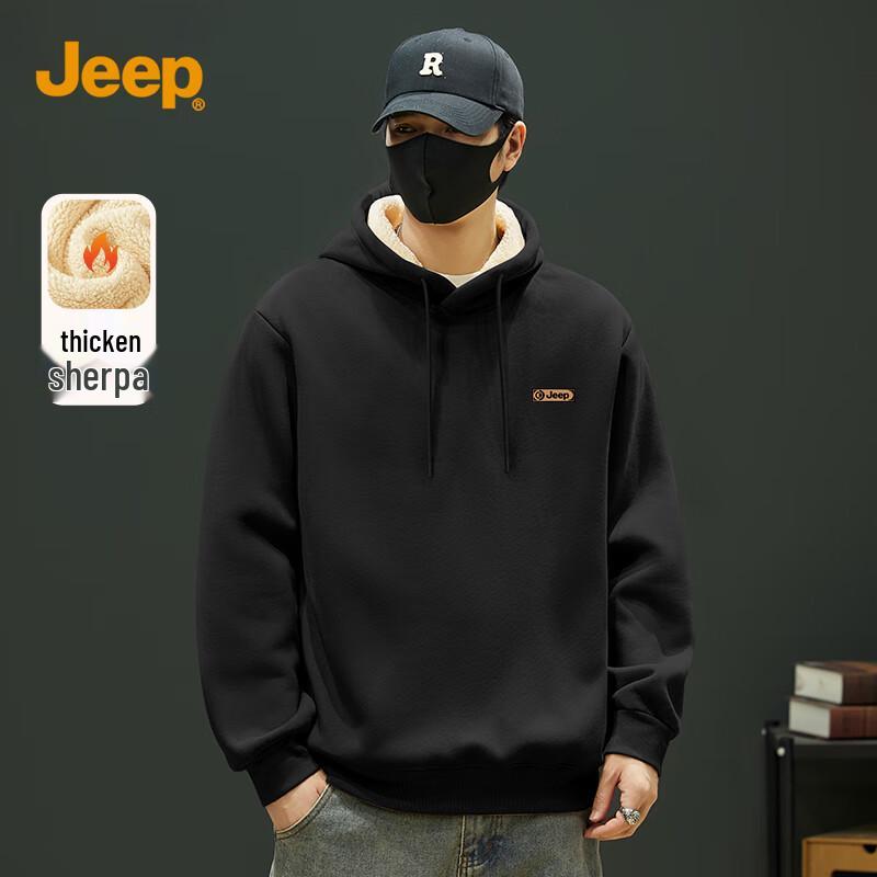 JEEP Men s Fleece Lined Hooded Sweatshirt XL