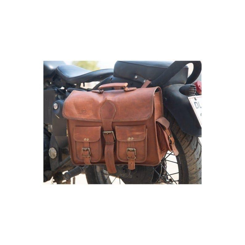 Motorcycle New Design Bag Pouch Leather 2 Side Pouch Saddlebags Saddle Panniers