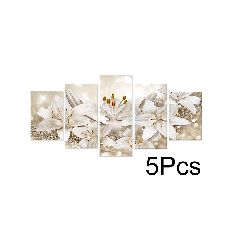 

5-панельная многокартинная комбинация настенное искусство постер холст картина лилия картины маслом