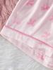 Teen Girls Silky Satin Bow Print Pajama Set Pink Piping Lapel Short Sleeve Top & Shorts Cool Elegant Summer Loungewear Sleep Outfit for 13-16Y