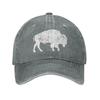 Distressed Buffalo Retro Bison Animal Lover Gift Snapback Baseball Cap Unisex Women Adjustable Trucker Hat Hat