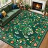 Green Botanical Tiger Floral Area Rug Boho Jungle Animal Print Non-Slip Soft Indoor Carpet Living Room Bedroom Home Decor Mat