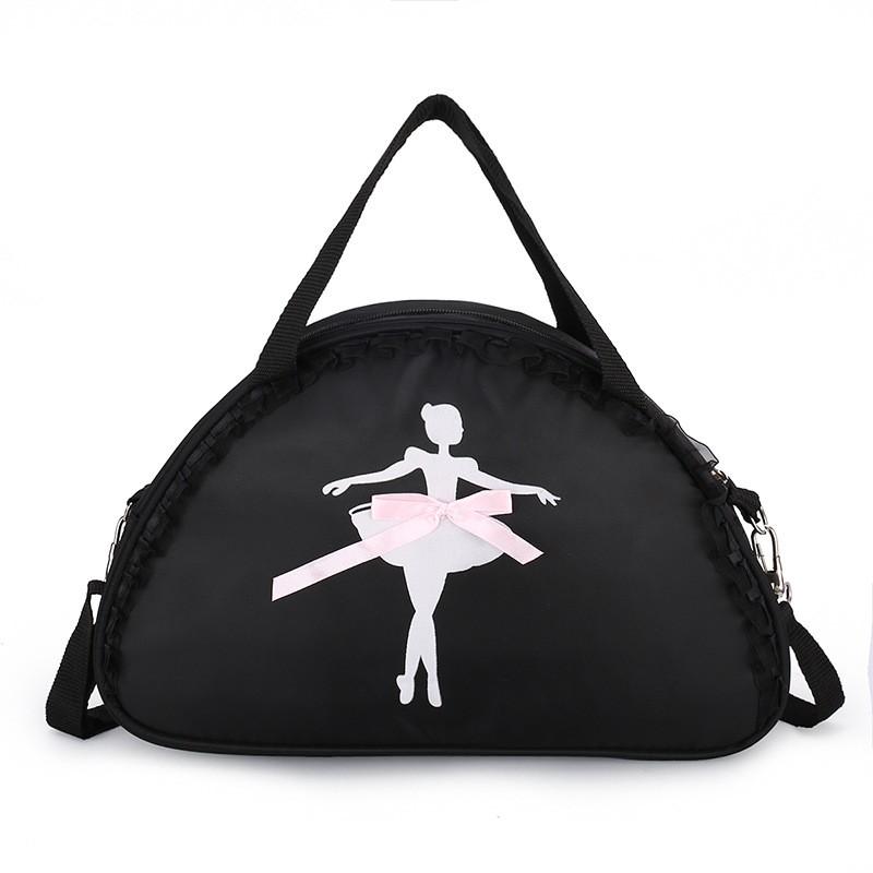 Lovely Kids Ballet Dance Bag for Girls Bowknot Floral Print Handbag Children Sports Shoulder Bag