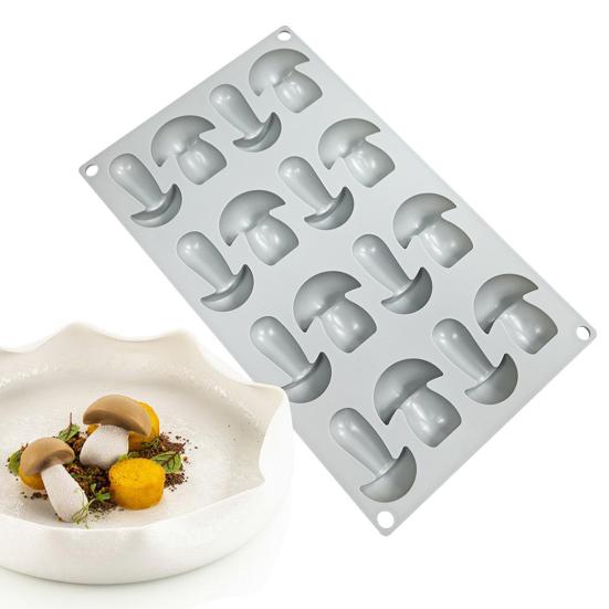 Kuchenform, Pilzform, Gebäckform, 16 Fächer, antihaftbeschichtet, Silikonform, Back- und Dekorationswerkzeug für die Küche zu Hause