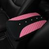 1 Car Armrest Cushion with Artificial Diamond Blingbling Artificial Sheepskin Embroidery Waterproof Comfort Auto Control Cushion