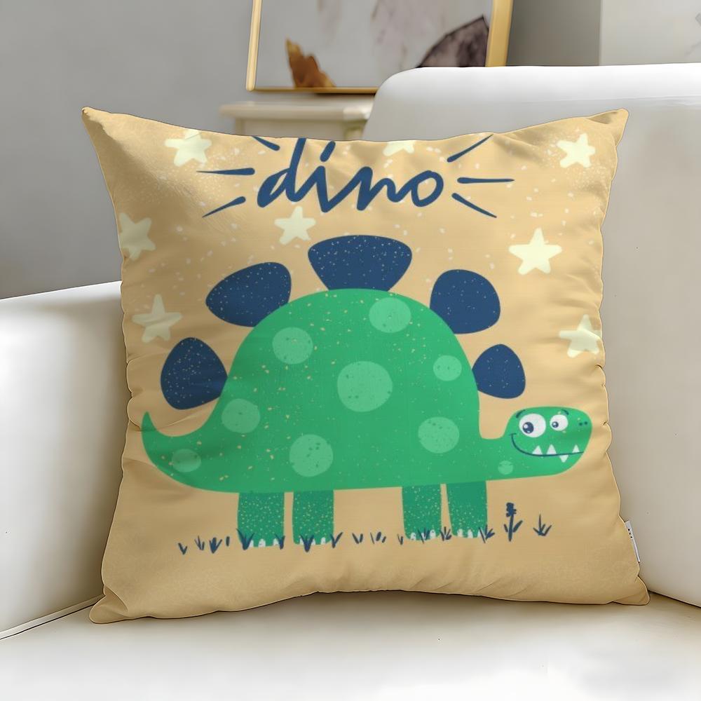 cartoon theme Cartoon Dinosaur Cushion Cover Soft & Easy-Wash Pillow Case – Versatile for Couch, Bed, Travel and Office