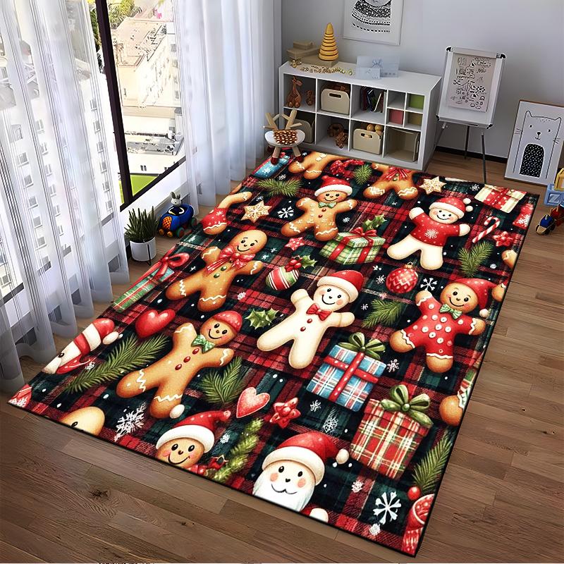 Gingerbread and Holiday Gifts Rug Non-slip rug suitable for living room and bedroom sofas