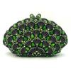 Rhinestone Evening Clutches Luxury Fan-Shape Women Crystal Wedding Party Purses WHTUOHENG  Prom Cocktail Handbags Blue/Red/White