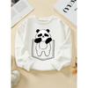European Sizes Kids' Crewneck Sweatshirt - Panda In Pocket Pattern Print , Sportswear And Casual Wear, Soft And Comfortable, Children's Clothing