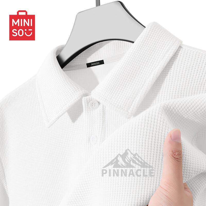MINISO Men s Waffle Knit Short Sleeve Polo T-Shirt XL