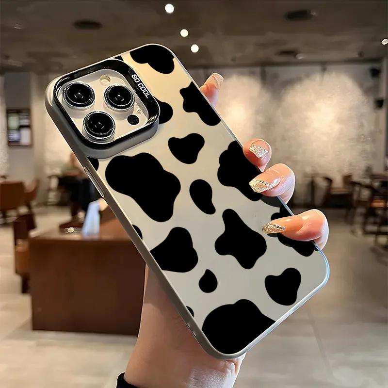 Black Leopard Print Electroplate Phone Case For Samsung Galaxy S25 Ultra S24 Plus S23 FE S22 S21 A16 A23 A26 A34 A55 A56 Cover