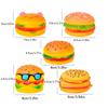 Squeaky Hamburger Dog Toy - Chew Toy for Teeth Cleaning & Molar Care, Interactive Squeaking Pet Toy,