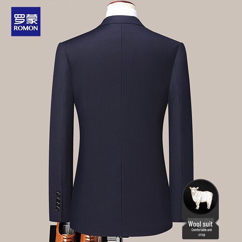 Romon Men's Slim Fit Wool Suit