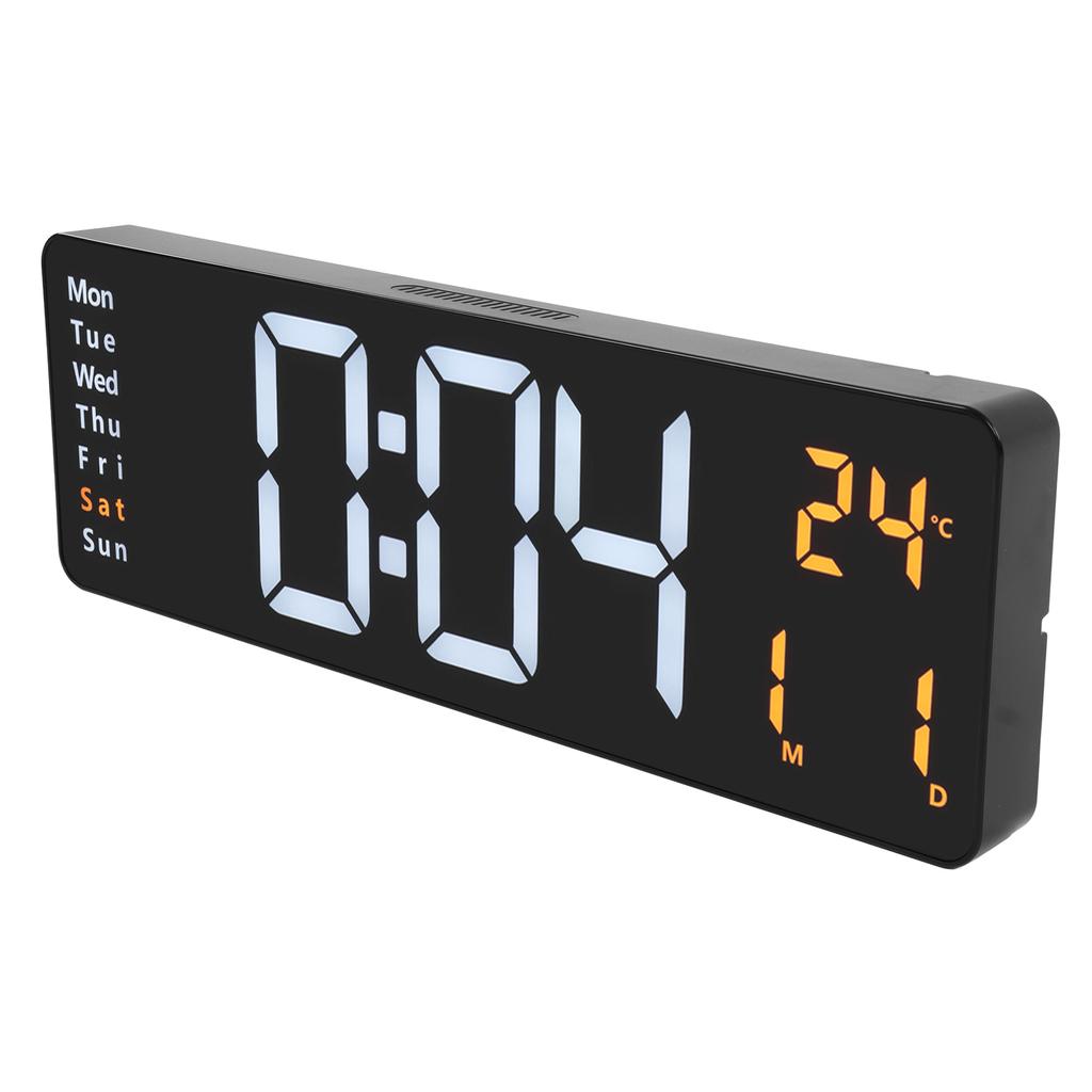 LED Digital Clock Large Screen Wall Mounted Clock with Remote Control 10 Level Adjustable Brightness Date Temperature