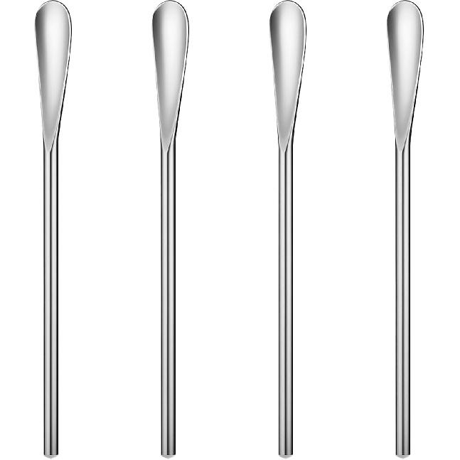 4PCS Stainless Steel Coffee Stirring Spoon, 5inch Coffee Stirrers Ice Tea Spoon, Beverage Cocktail Stirrers Stir, Tiny Salt Condiment Spoons, Drink