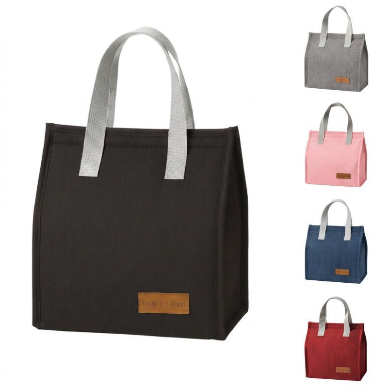 Insulated Lunch Tote Bags Waterproof Linen Fabric Thermal Lining Perfect For Office School Picnics Daily Use
