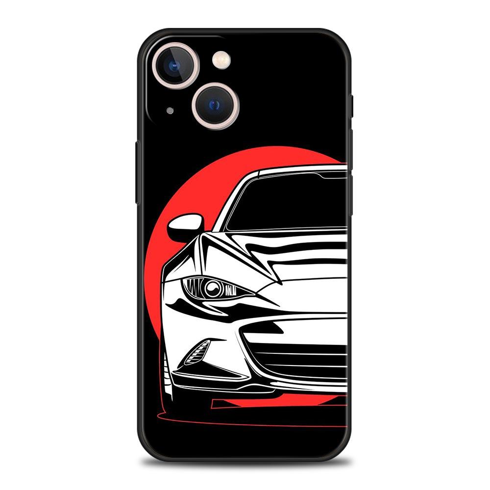 JDM Tokyo drift Sports Car Lamp For iPhone 11 12 13 15 14 Pro Max Phone Case X XR XS 7 8 Plus SE 2020 Luxury Soft Cover Funda