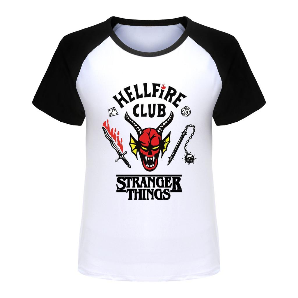 5253 Kids Boys Girls Stranger Print Raglan Short Sleeves T-Shirt