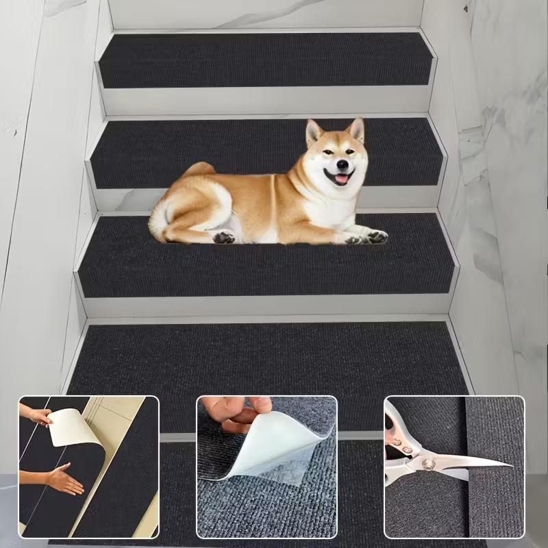 1 Stück 20x80cm Anti-Rutsch-Stufentrittmatten, Rutschfeste Treppenläufer, Stoßabsorbierende Stufentrittmatten Treppenteppiche, Ältere