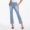 Women's Wide Leg Jeans Low Straight Stretch Jeans With Pockets