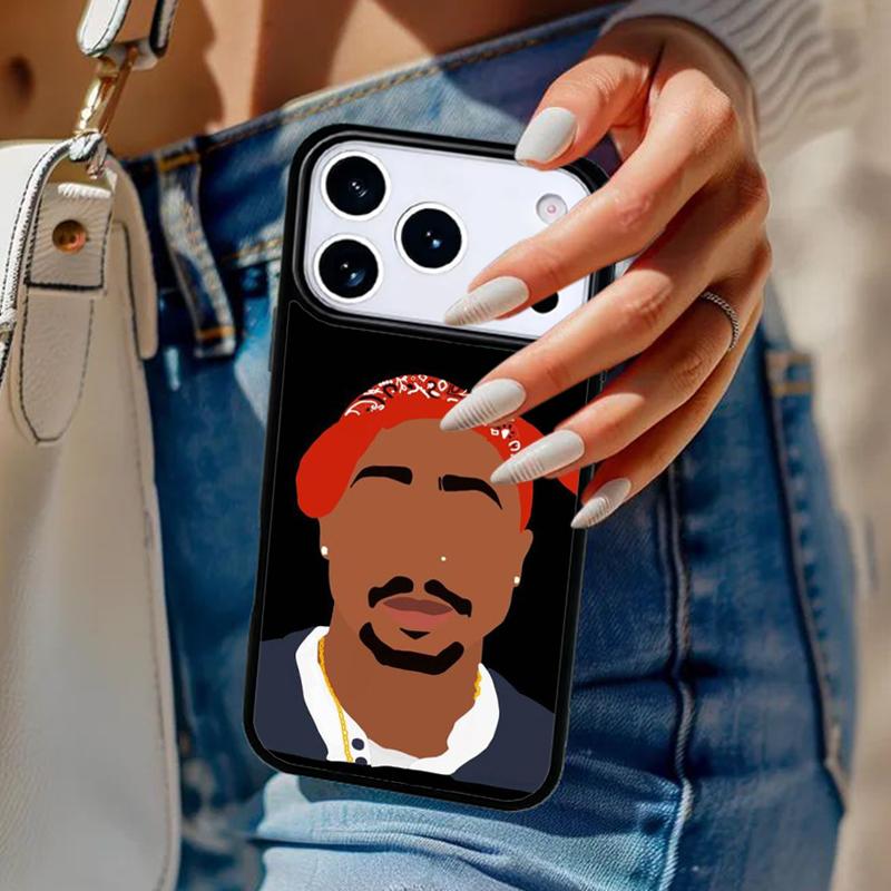 Rap Rapper 2pac Tupac Shakur Phone Case For iPhone 17 Air 14 15 13 12 Max Cover For Apple 16e 11 Pro Max Plus Coque