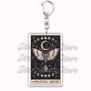 Popular Culture Halloween Tarot Card Keychains for Accessories Moon Luna Death Keyring Jewelry Fans Lovers Friends Reader Gifts