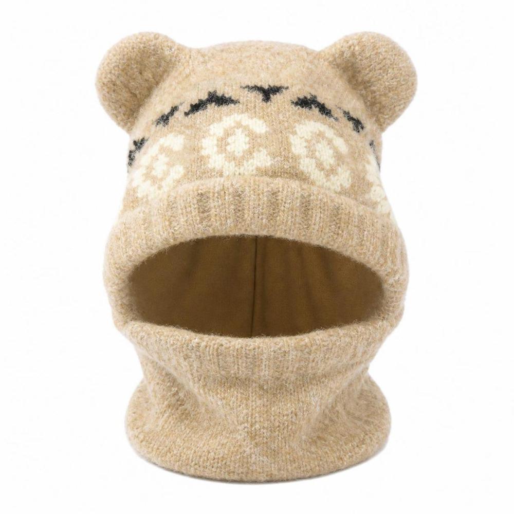 Slouchy Bear Ears Knit Hat Warm Plush Beanie Cap Soft Ear Protection Hat Cold Weather