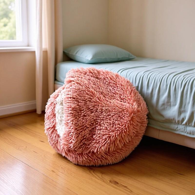 Zimowe Ciepłe Półzamknięte Pluszowe Legowisko dla Kota i Psa