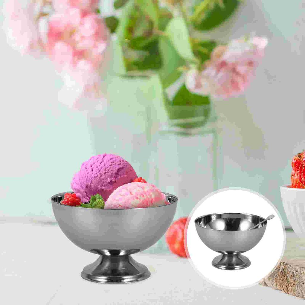 Stainless Steel Dessert Cup Cream Displaying Bowl Salad Bowls Fruit Storage Decorate Holder Office Child Candy Multipurpose