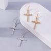 Fashion Rhinestones Cross Earrings for Women Men Religious Dangle Earrings Punk Hip Hop Jewelry Gift